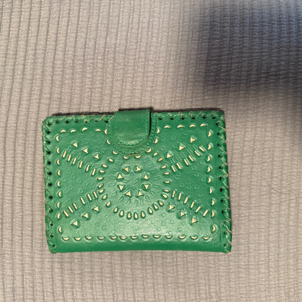 Cleobella Green Wallet with Gold Accents